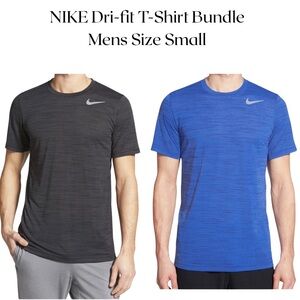 Mens Nike Gray and Blue Dri-fit Workout Shirts. Size Small. Bundle of 2.